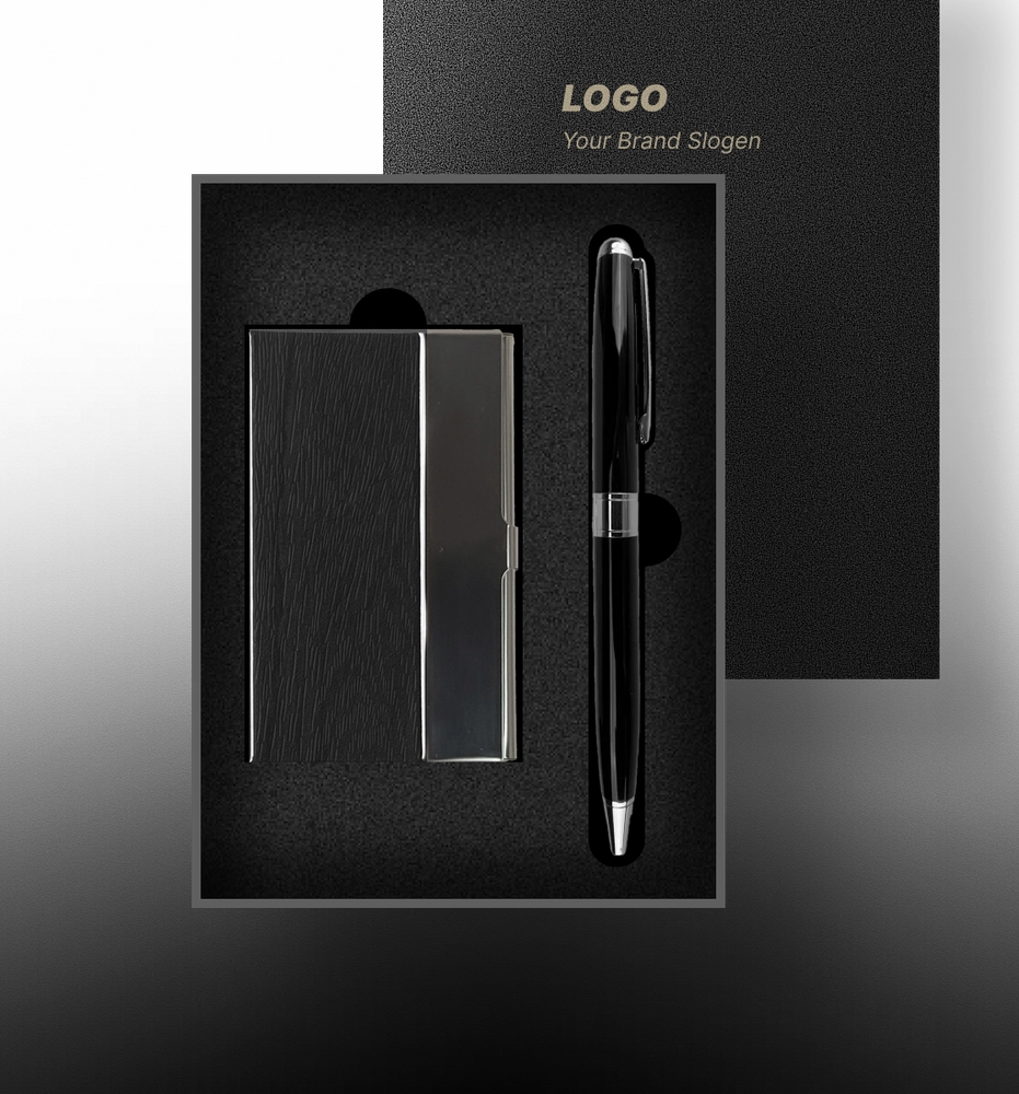 Premium Leather Business Card Holder Gift Box for Corporate Executives