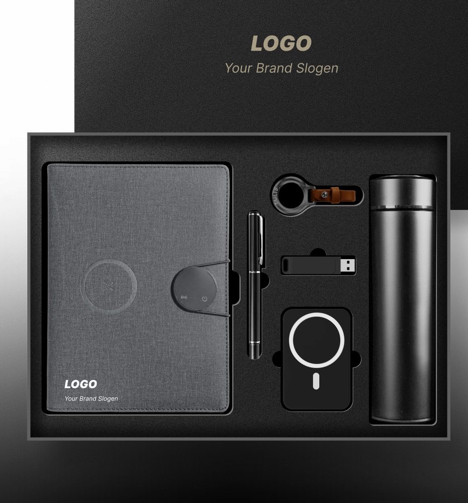 Premium Leatherette Charging Notebook Set for Corporate Branding