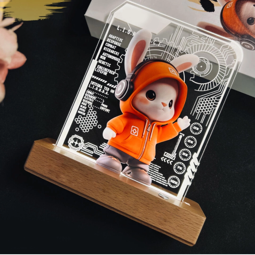 Acrylic anniversary desk trophy - customization