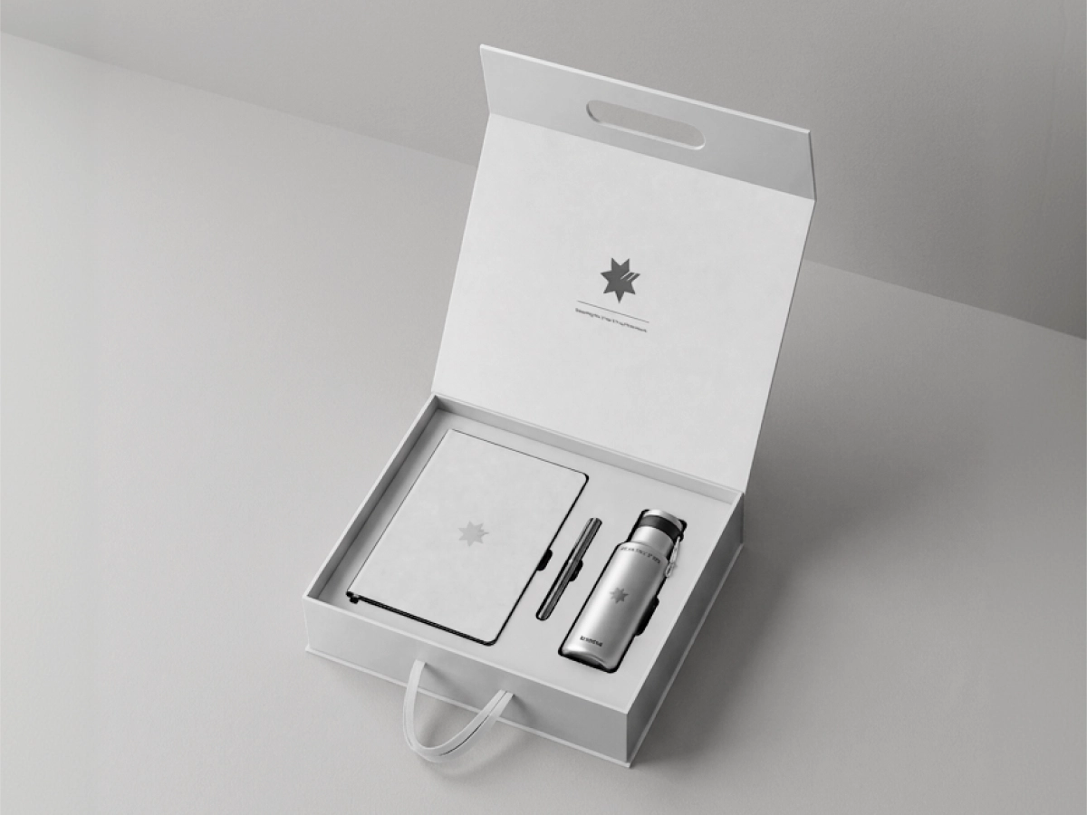 Branded corporate gift set mockup