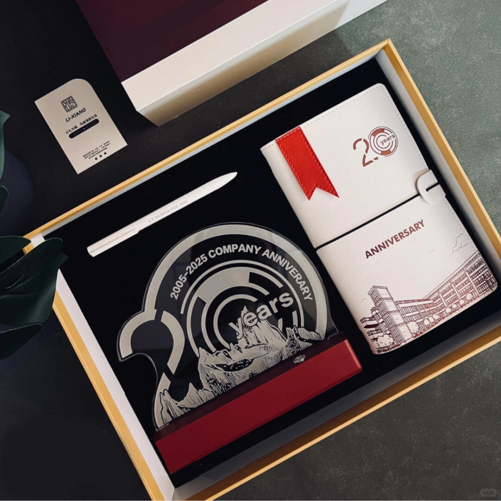 Acrylic anniversary desk trophy - main view