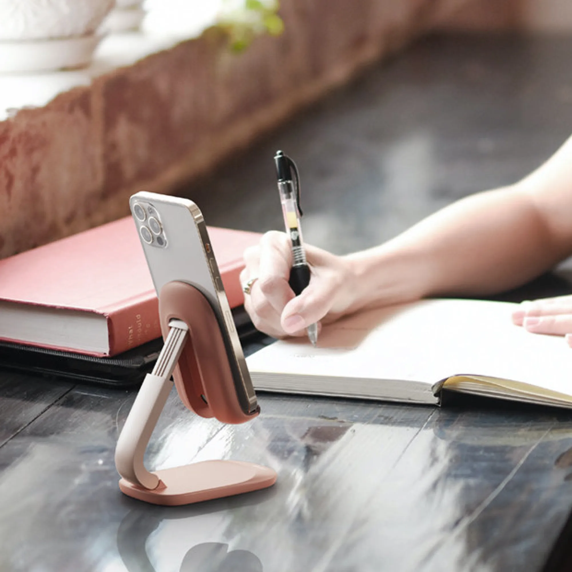 Foldable Desktop Phone Stand with Adjustable Height and Angle thumbnail 4