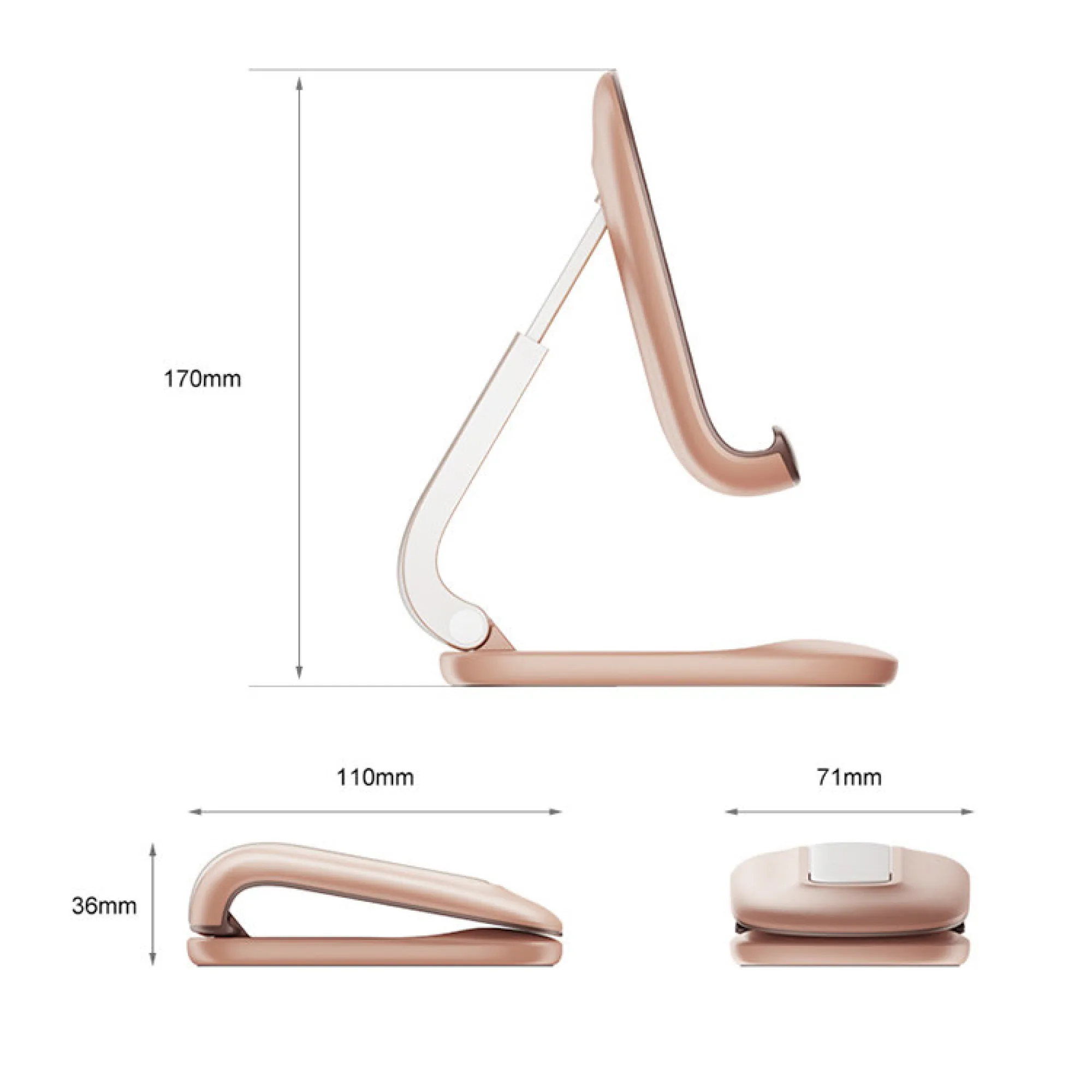 Foldable Desktop Phone Stand with Adjustable Height and Angle thumbnail 9