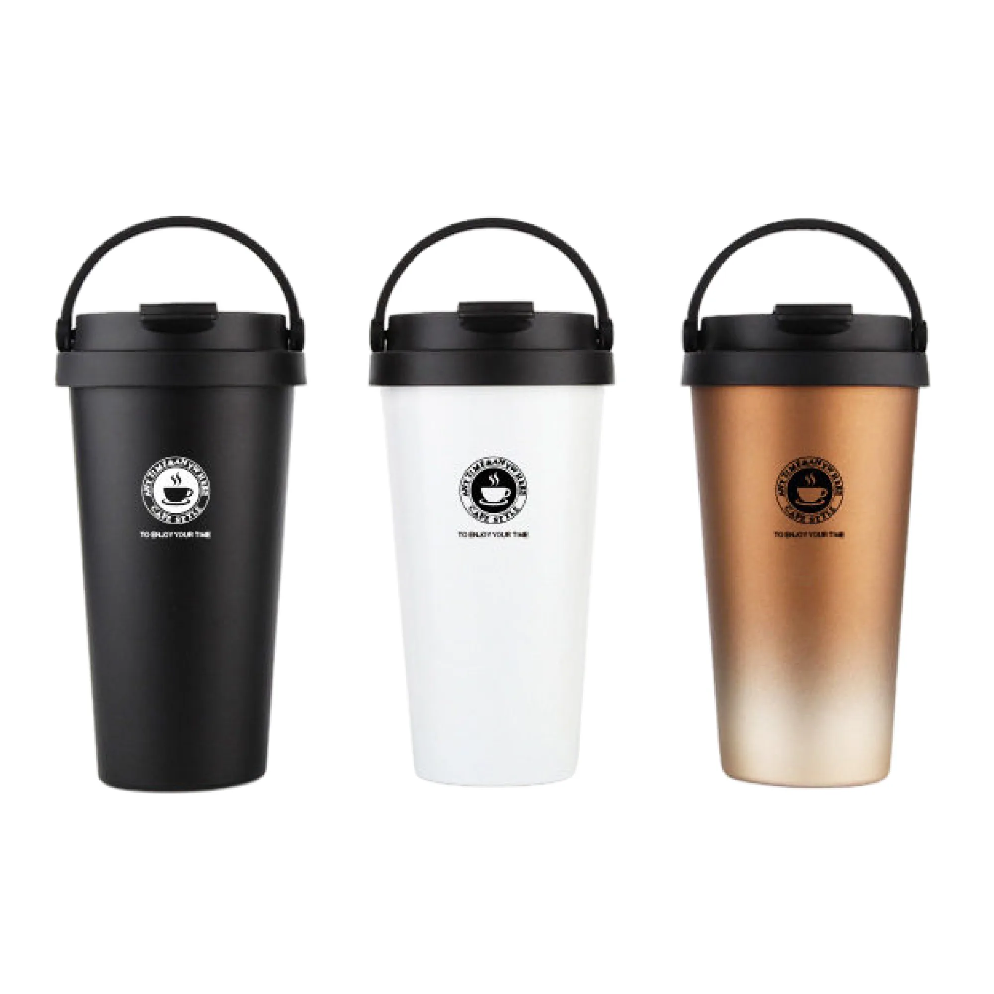 Insulated Coffee Cup with Lid, 500 ml, Stainless Steel Inner Liner