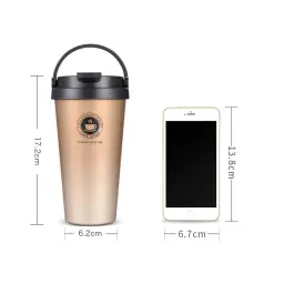 Insulated Coffee Cup with Lid, 500 ml, Stainless Steel Inner Liner thumbnail 6