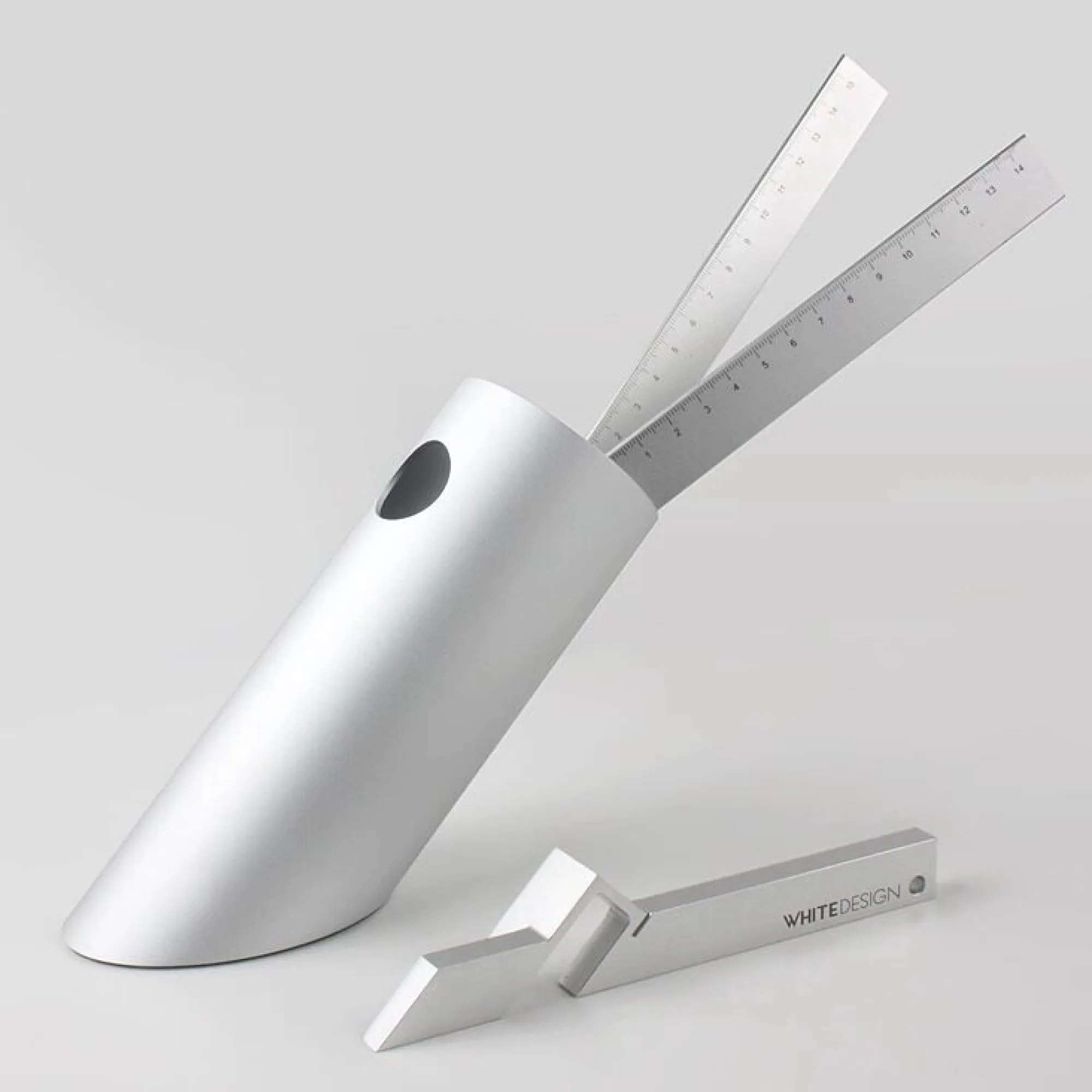 White Design Slanted Insertion Pen Holder in Aluminum Alloy thumbnail 6