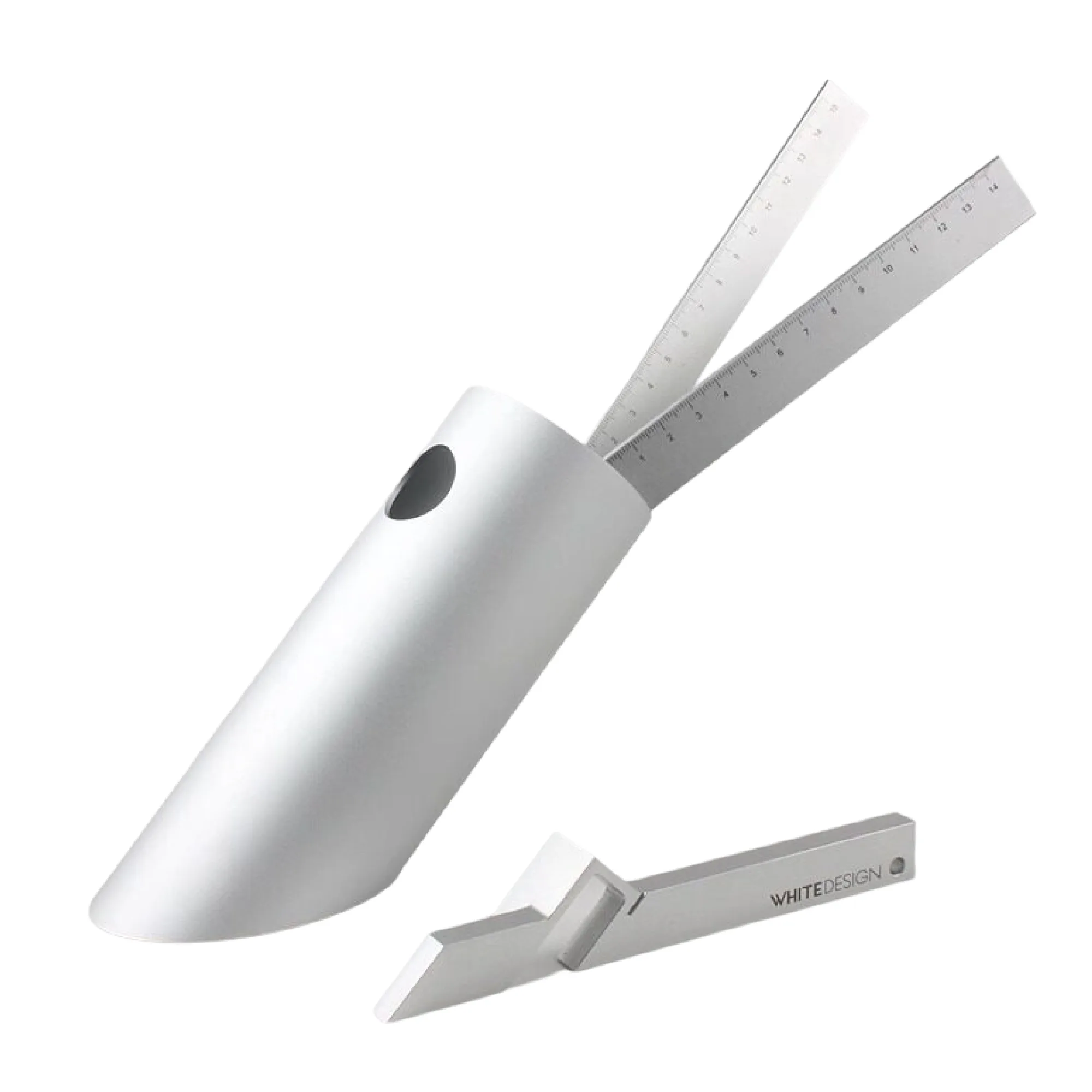 White Design Slanted Insertion Pen Holder in Aluminum Alloy thumbnail 2