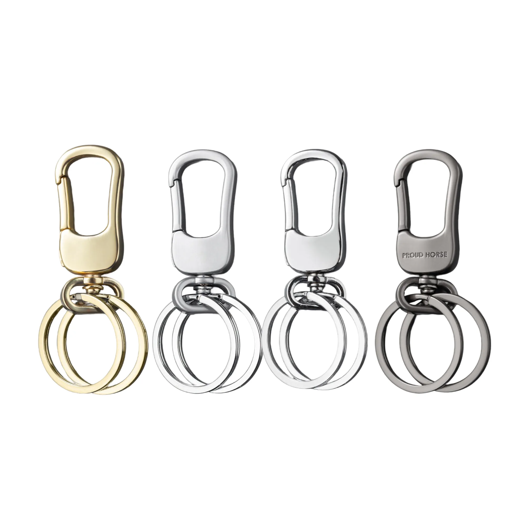 Zinc Alloy Keychain with Double Rings and Hook — View 1
