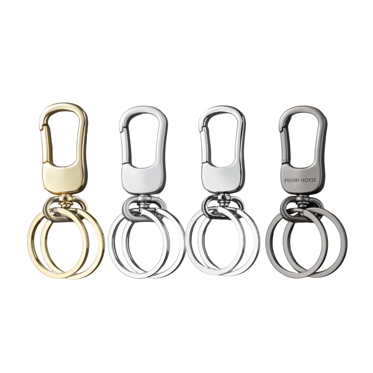 Zinc Alloy Keychain with Double Rings and Hook