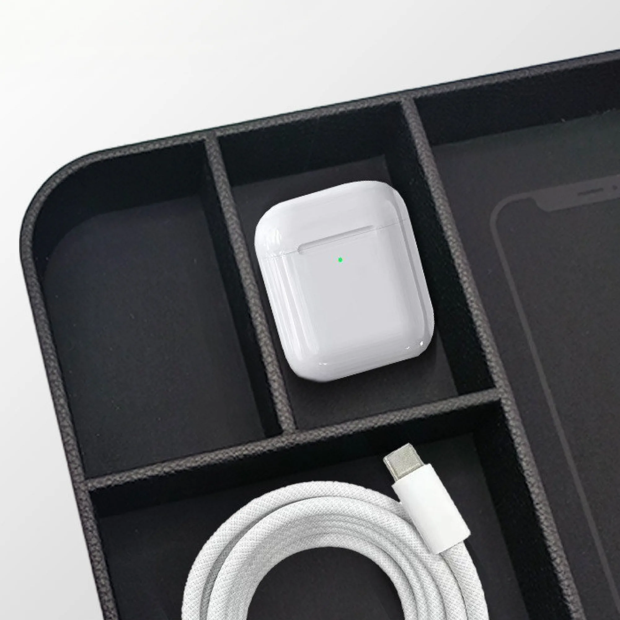 15W Wireless Charging Storage Tray with Organizer Compartments thumbnail 2