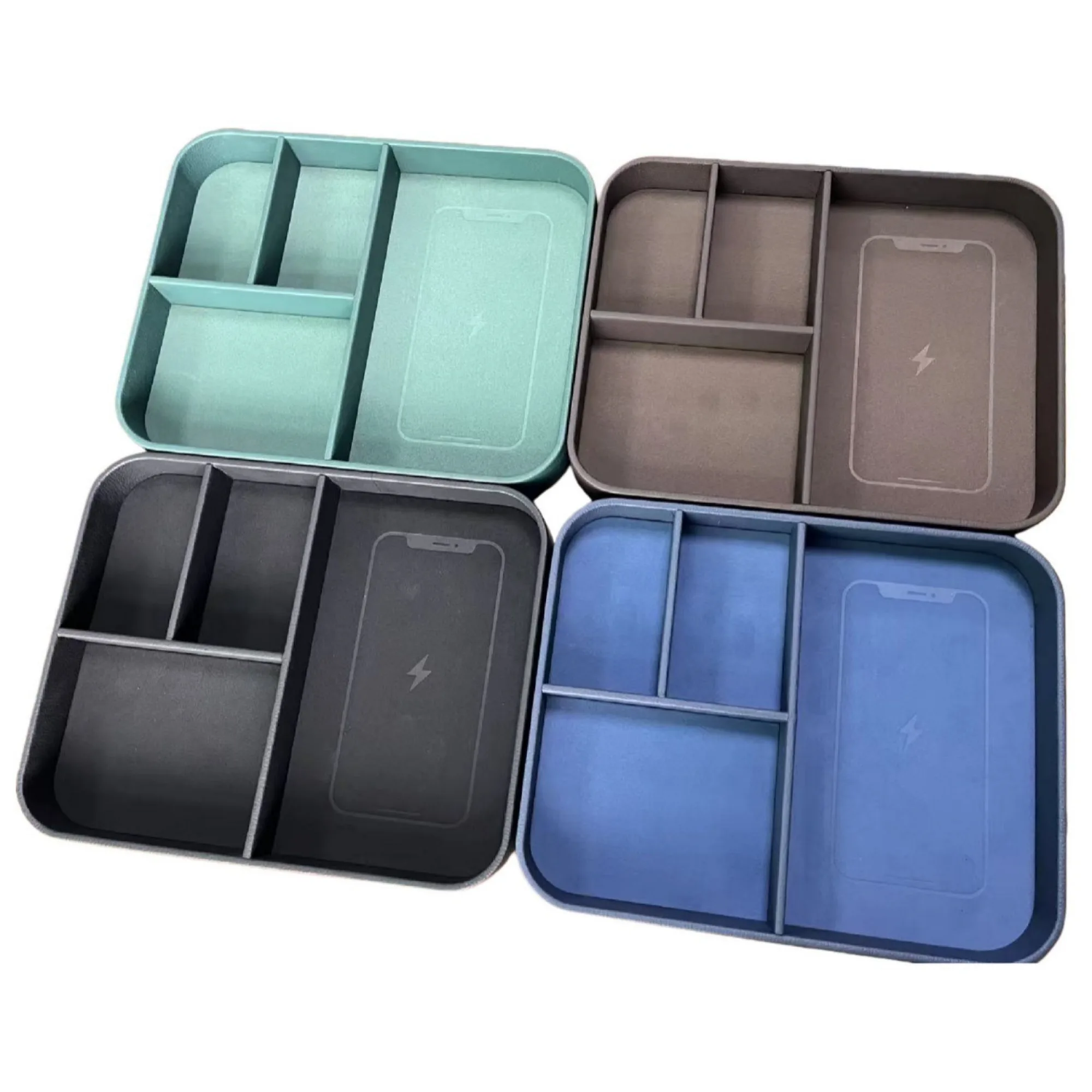 15W Wireless Charging Storage Tray with Organizer Compartments thumbnail 4