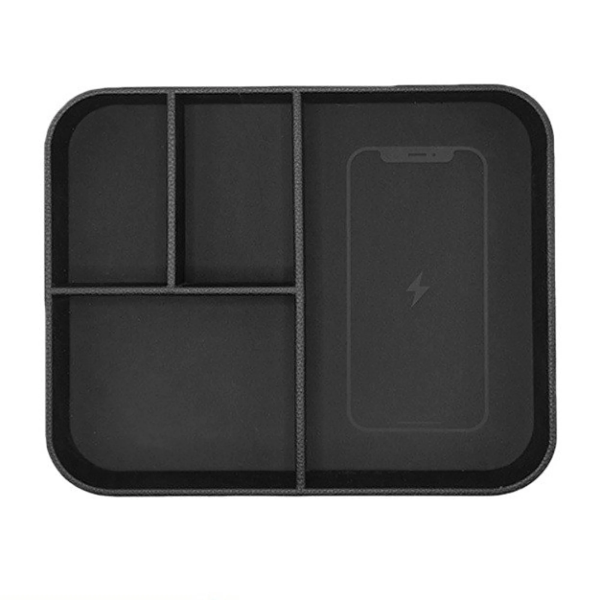 15W Wireless Charging Storage Tray with Organizer Compartments