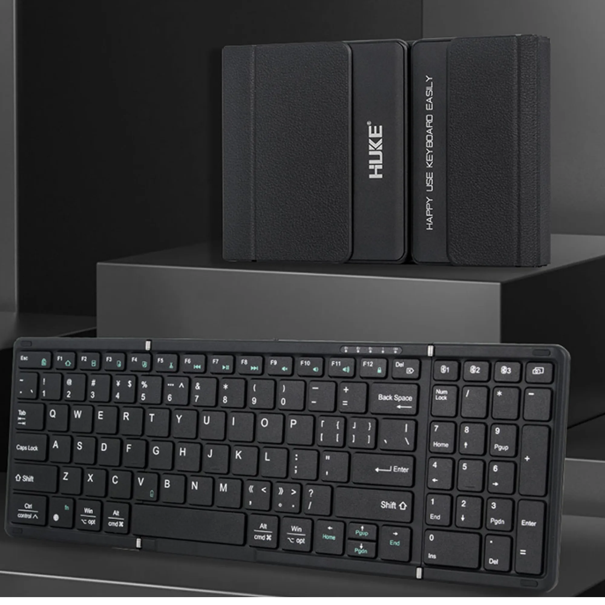 Foldable Wireless Keyboard with Full-Size Numeric Keypad