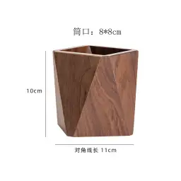 Black Walnut Wood Pen Holder Desk Organizer thumbnail 9