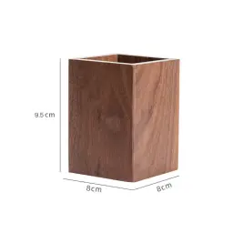 Black Walnut Wood Pen Holder Desk Organizer thumbnail 8