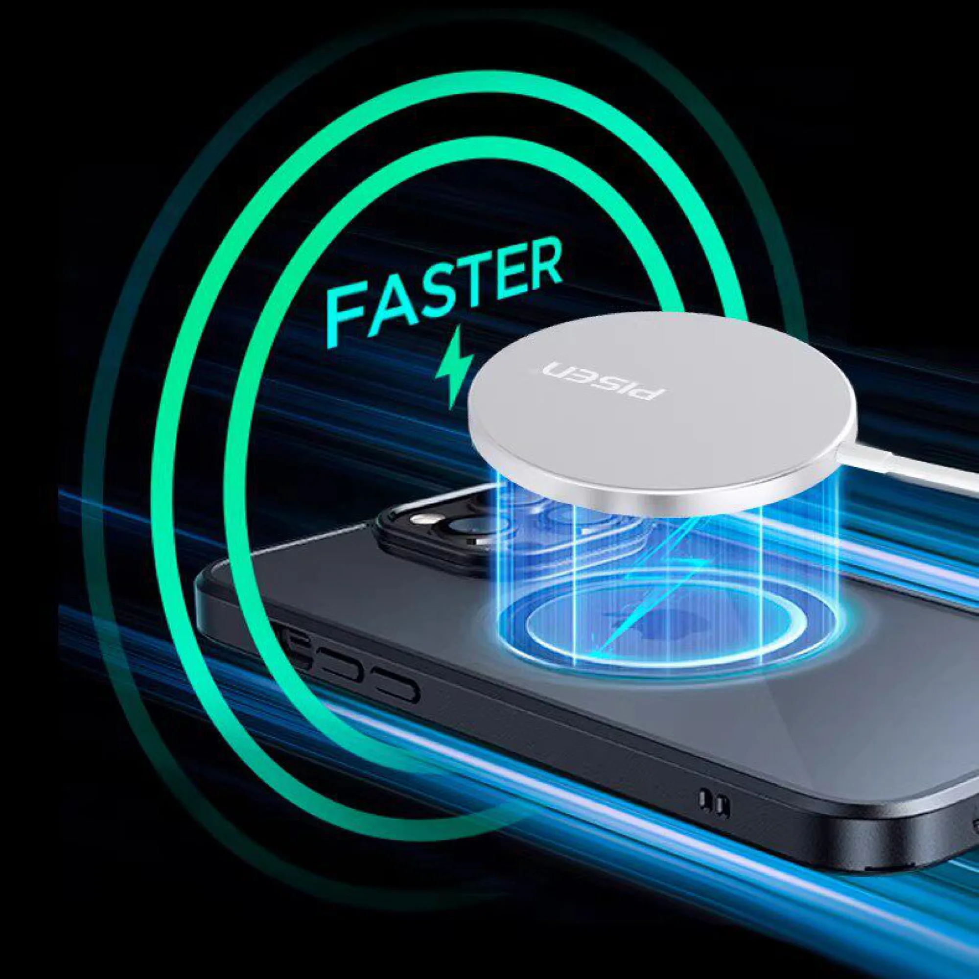 Pisen 15W Magnetic Wireless Charger for iPhone 12-17 thumbnail 4