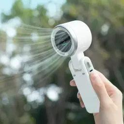 Portable Handheld Fan with Neck Strap, Foldable, USB Rechargeable thumbnail 3
