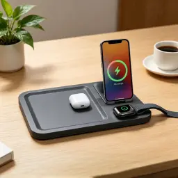 15W Wireless Charging Tray with Phone Stand thumbnail 2