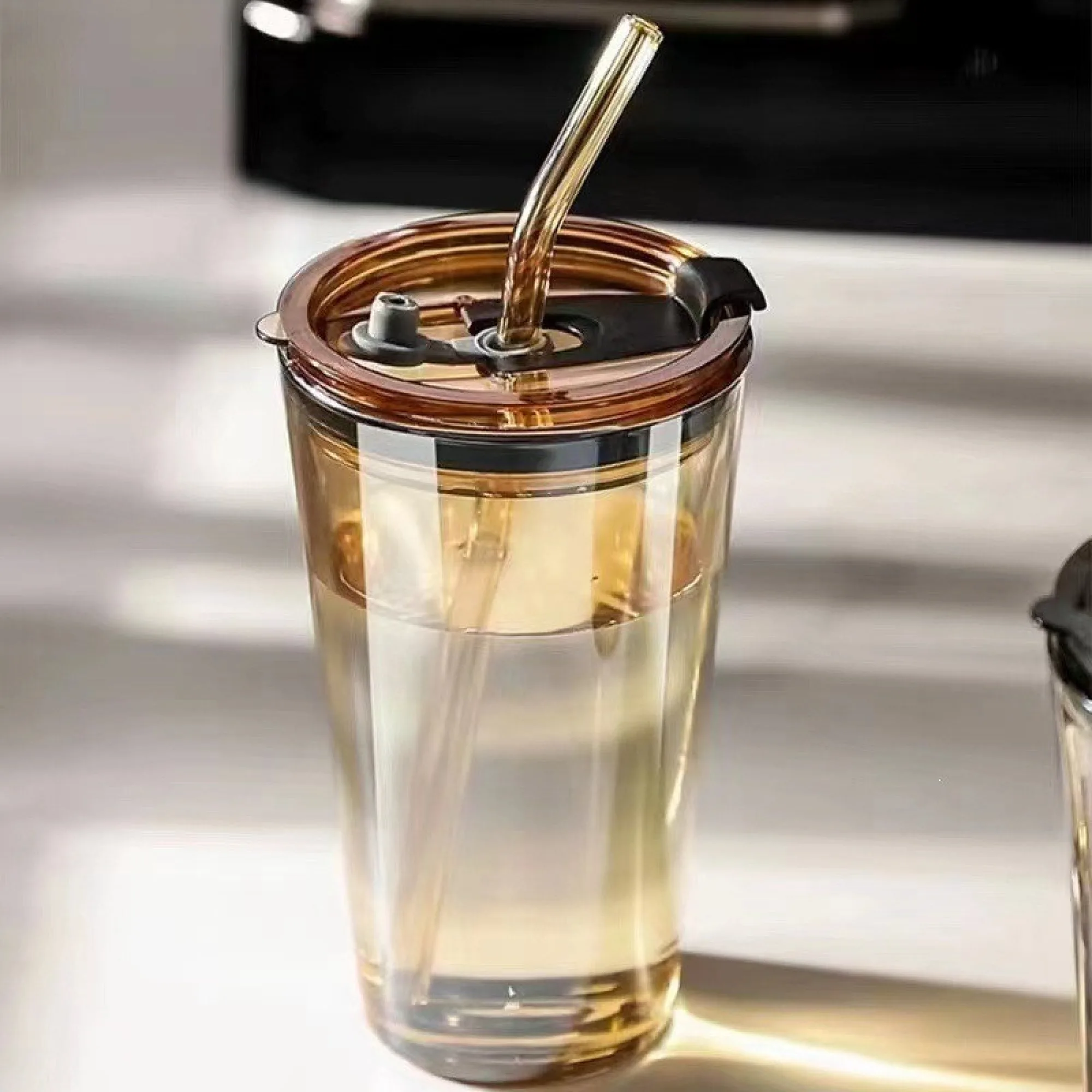 Glass Tumbler with Lid and Straw Options thumbnail 5