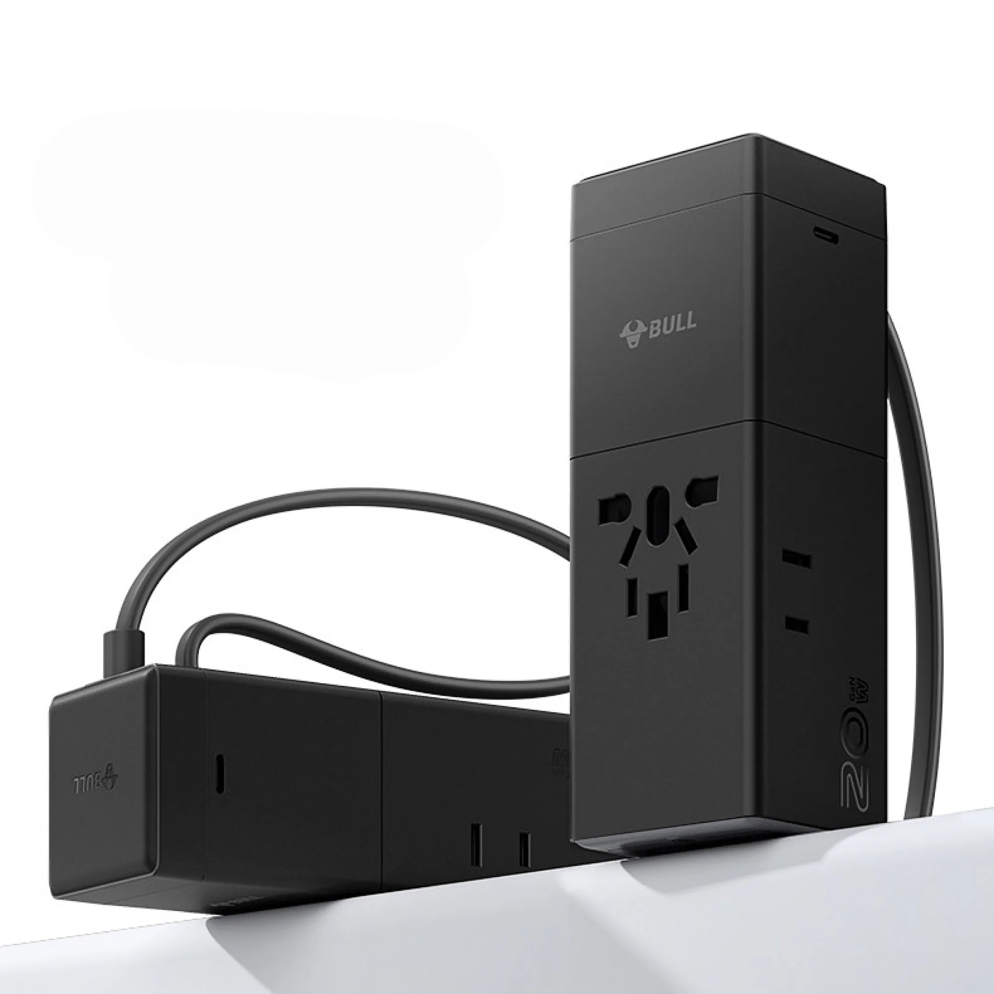 BULL Portable Travel Plug Adapter with USB Charging