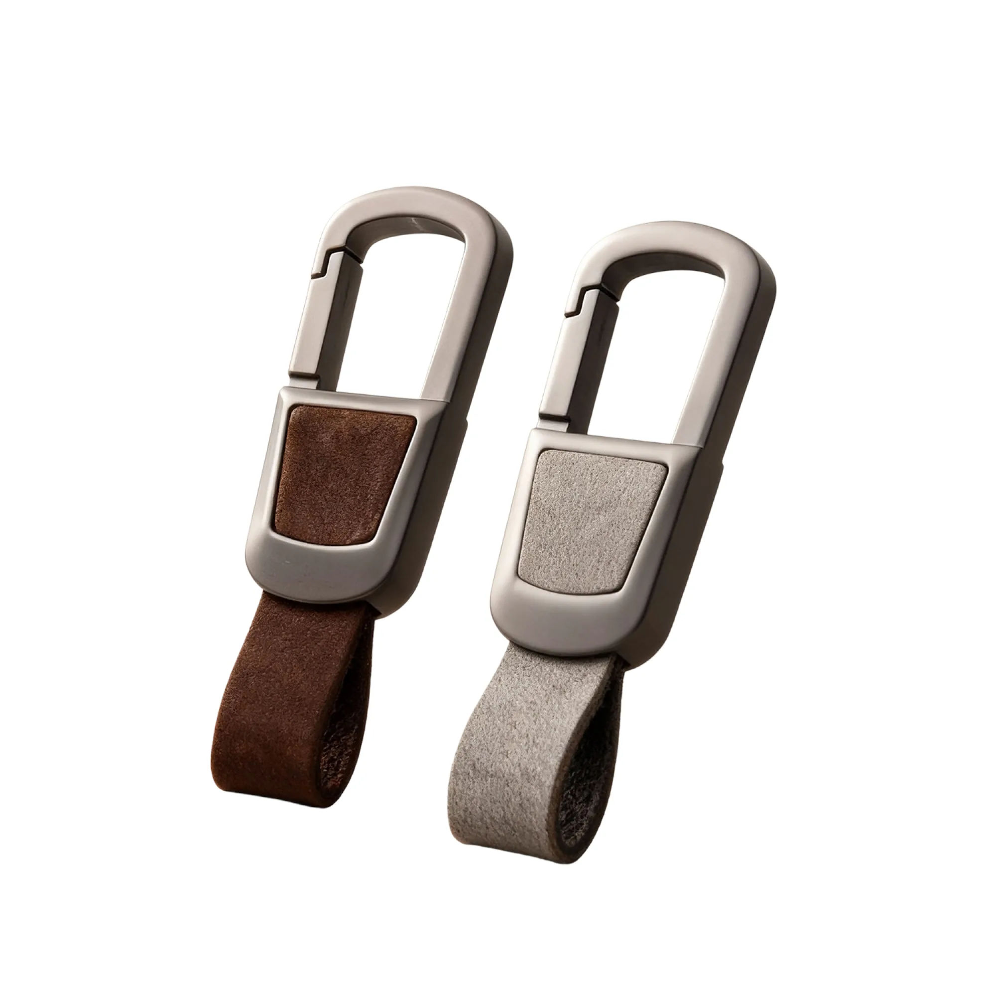 Men's Waist-Hanging Keychain Pendant with Cowhide Strap and Metal Hook — View 1