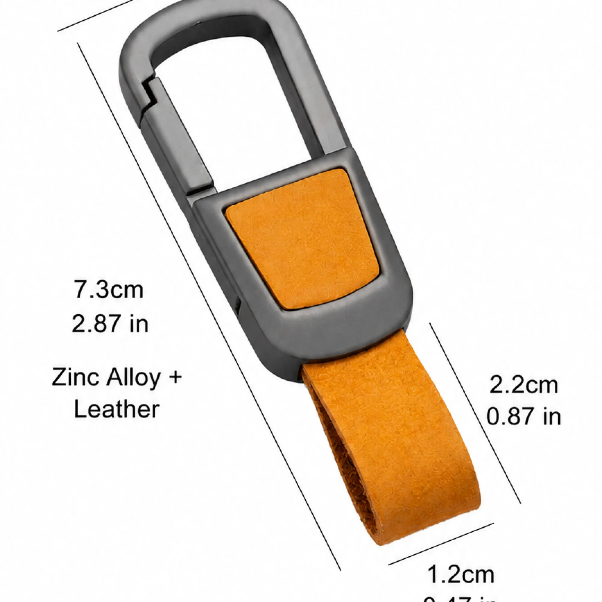 Men's Waist-Hanging Keychain Pendant with Cowhide Strap and Metal Hook thumbnail 7