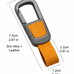 Men's Waist-Hanging Keychain Pendant with Cowhide Strap and Metal Hook thumbnail 7
