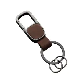 Men's Waist-Hanging Keychain Pendant with Cowhide Strap and Metal Hook thumbnail 9
