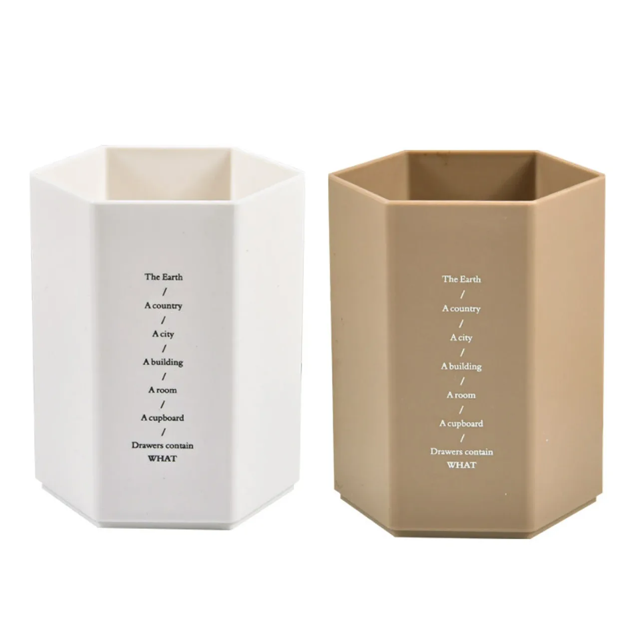 PP Hexagonal Desk Pen Holder with 70-Pen Capacity — alternate view 1