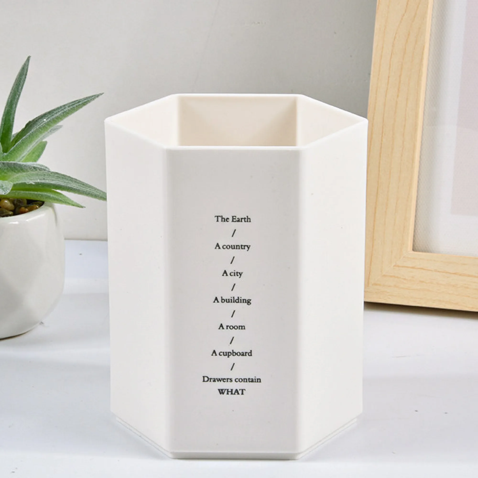 PP Hexagonal Desk Pen Holder with 70-Pen Capacity thumbnail 8