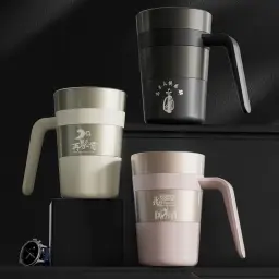 Vanow Insulated Travel Mug with Ceramic Coated Inner Liner, 450ml, Screw Lid, with Handle thumbnail 2