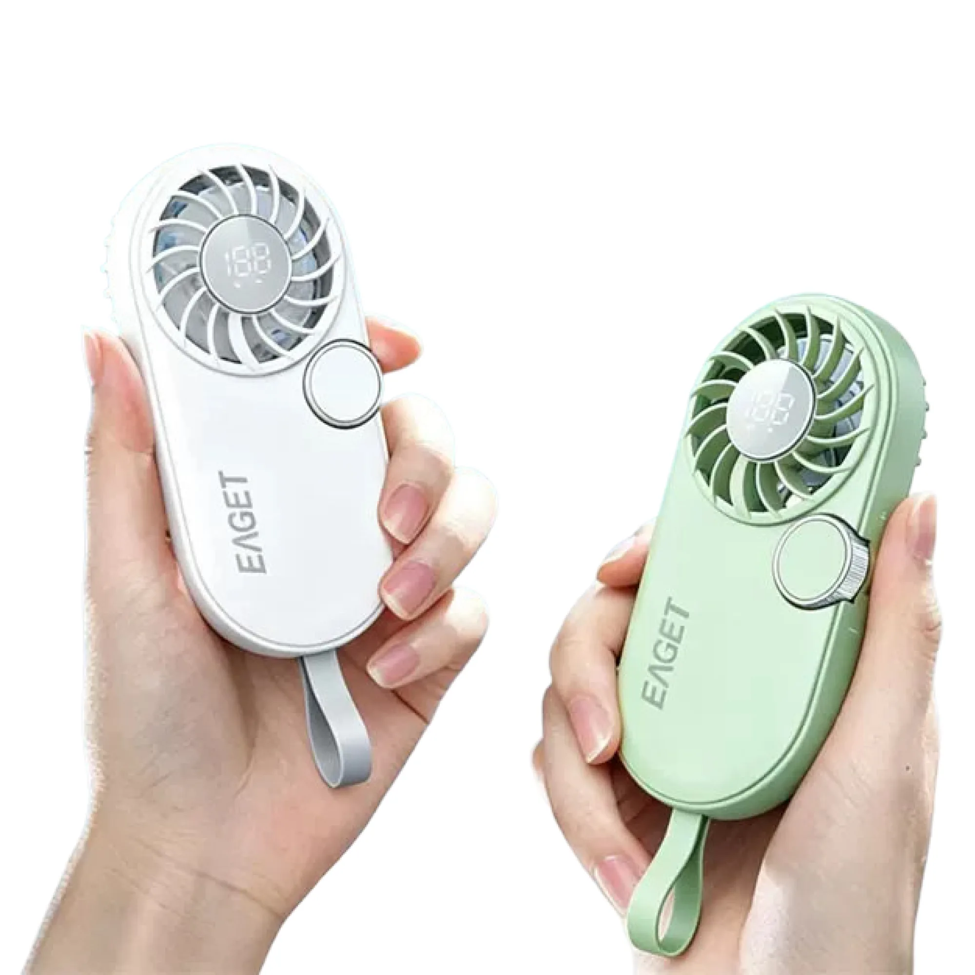 Mini Handheld Fan with 100-Level Speed Adjustment and LED Display