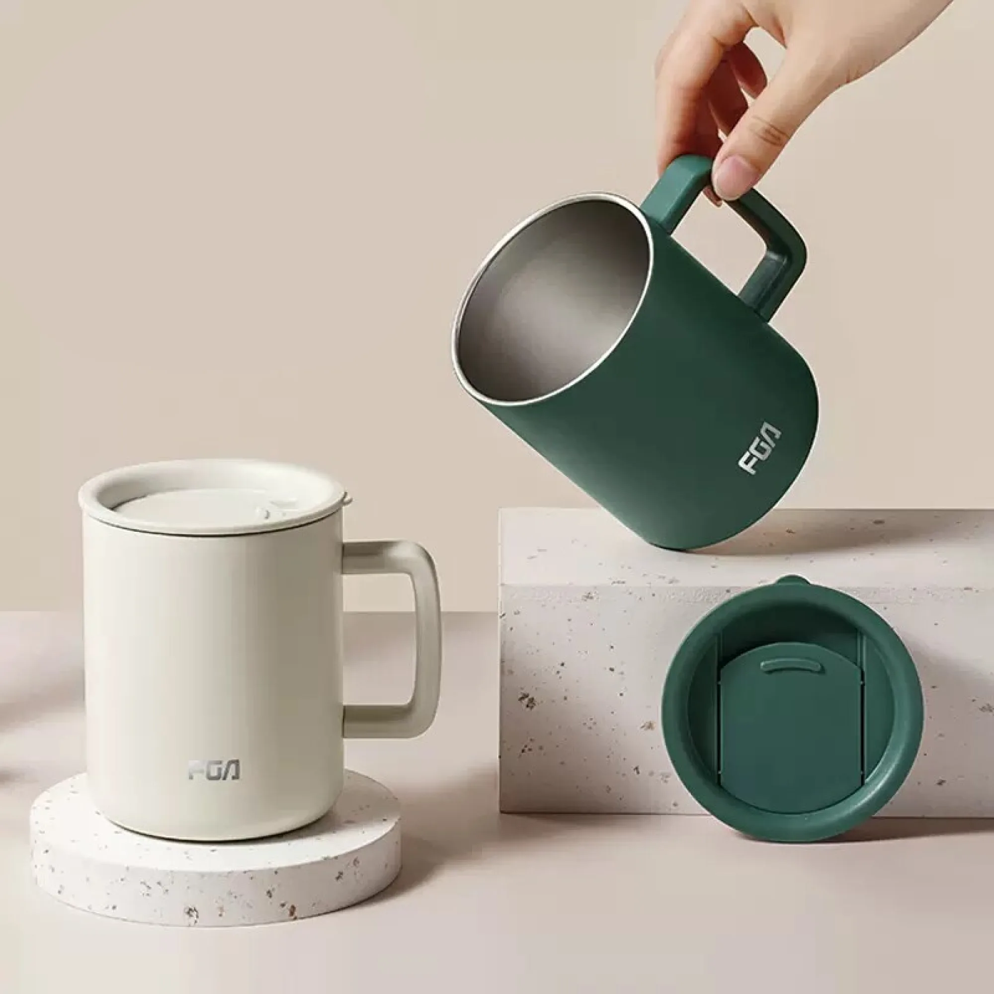 Fuguang 316 Stainless Steel Insulated Mug with Lid, 400ml — View 1