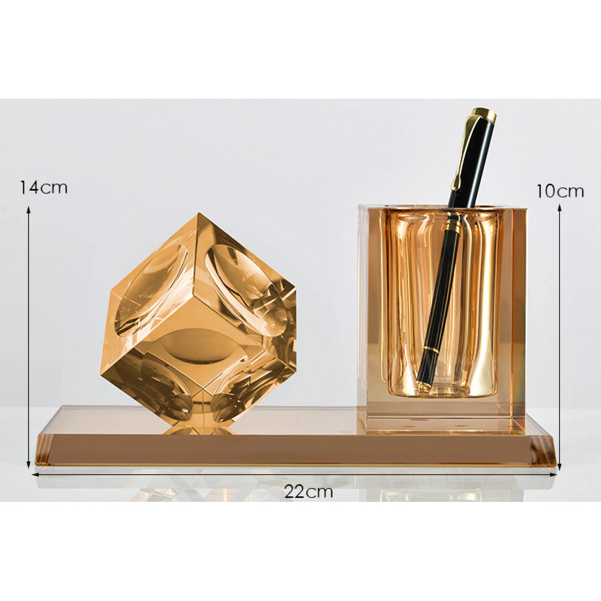 Crystal Pen Holder and Decorative Block Set thumbnail 6