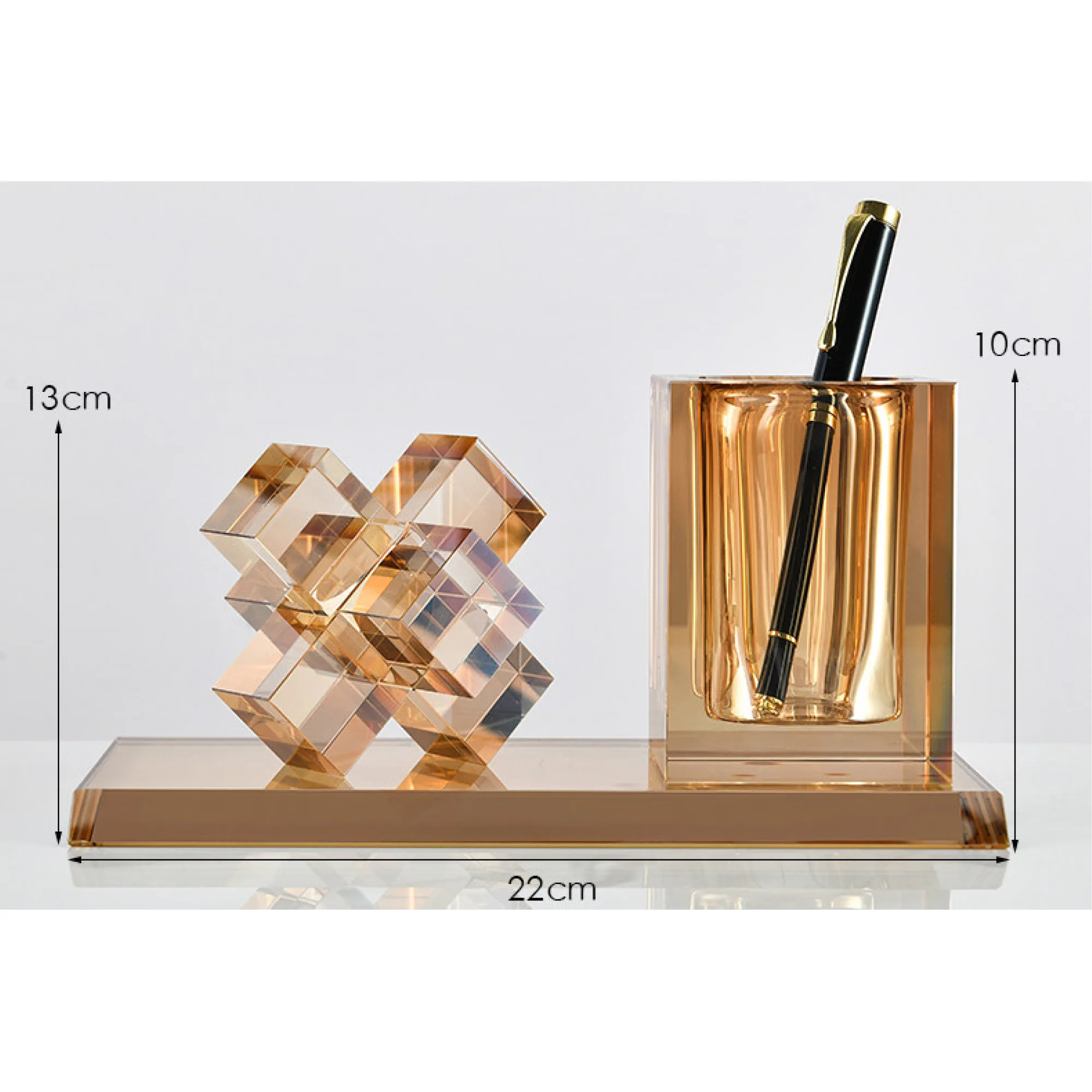 Crystal Pen Holder and Decorative Block Set thumbnail 4