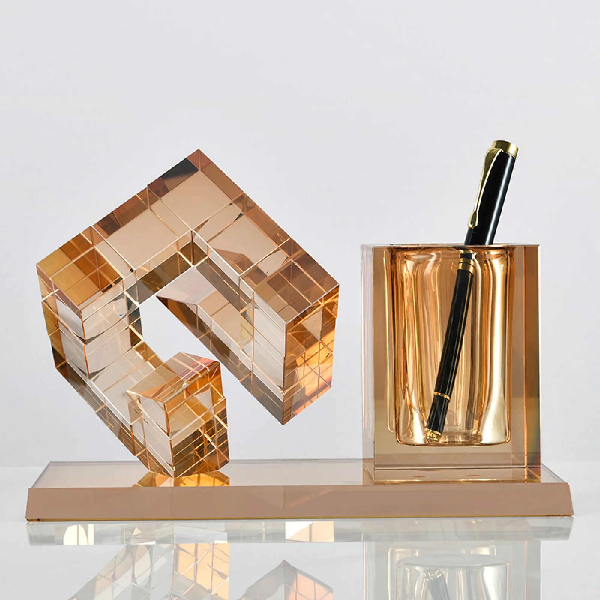 Crystal Pen Holder and Decorative Block Set thumbnail 11