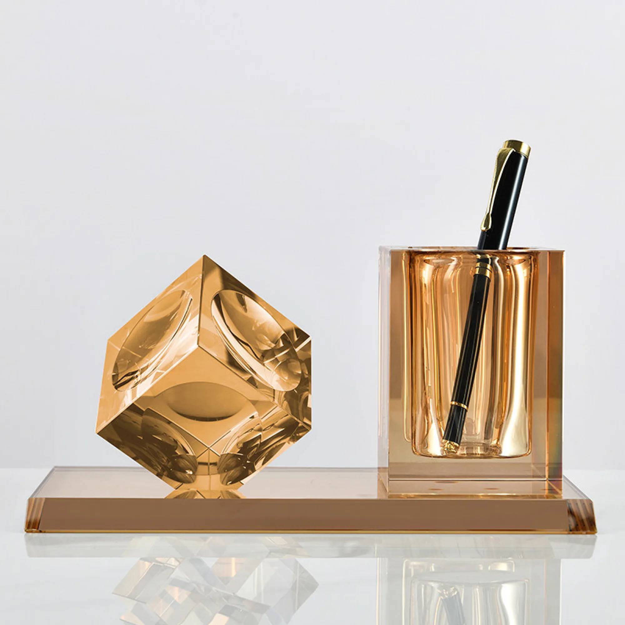 Crystal Pen Holder and Decorative Block Set thumbnail 7