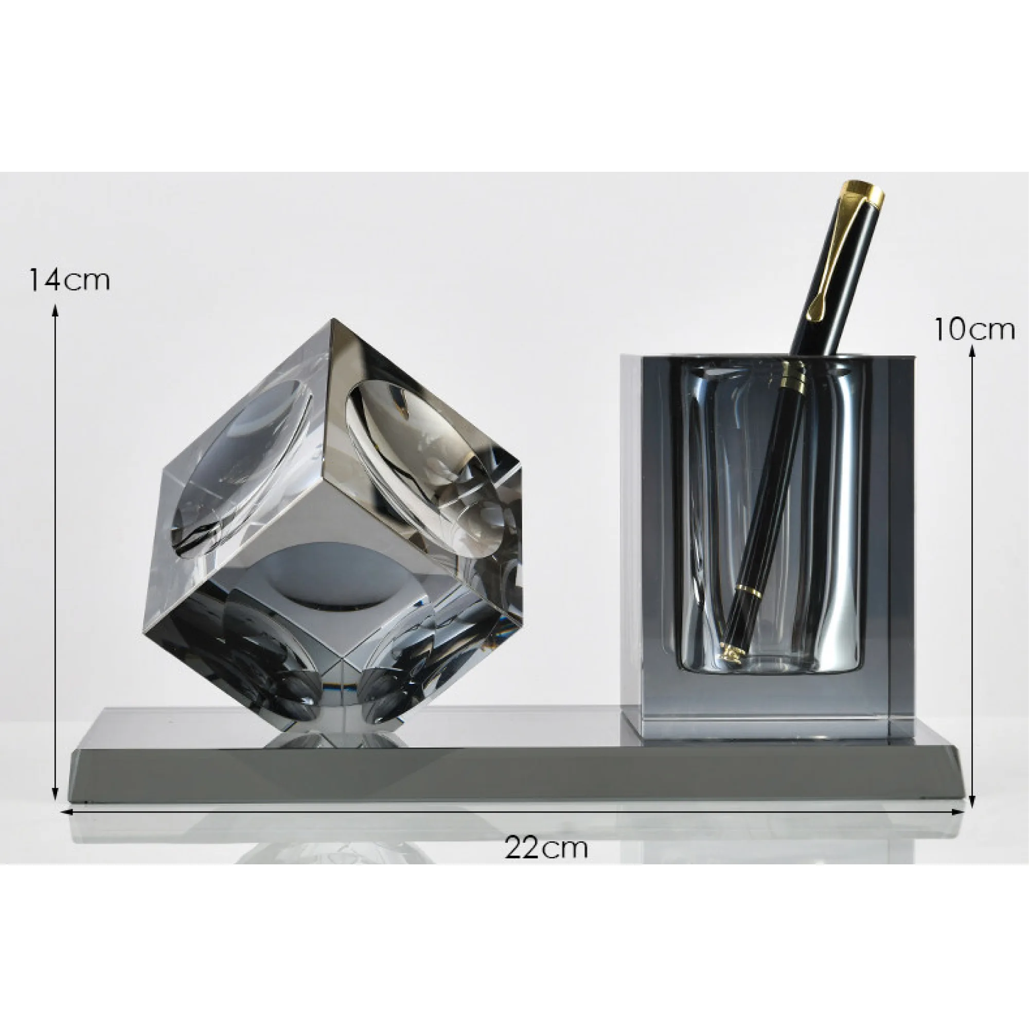 Crystal Pen Holder and Decorative Block Set thumbnail 3