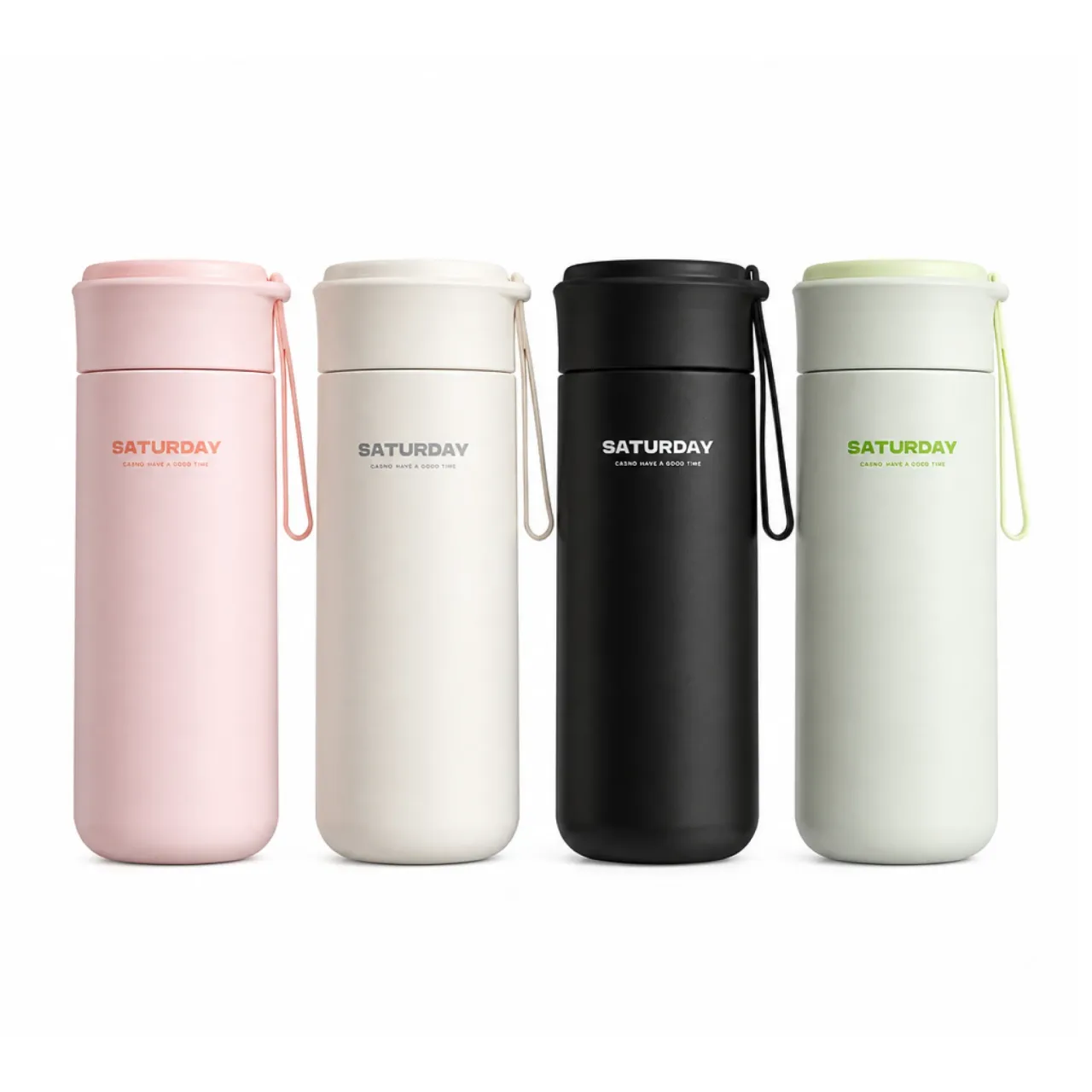 Insulated Tumbler with Tea Infuser and Carry Strap, 480ml