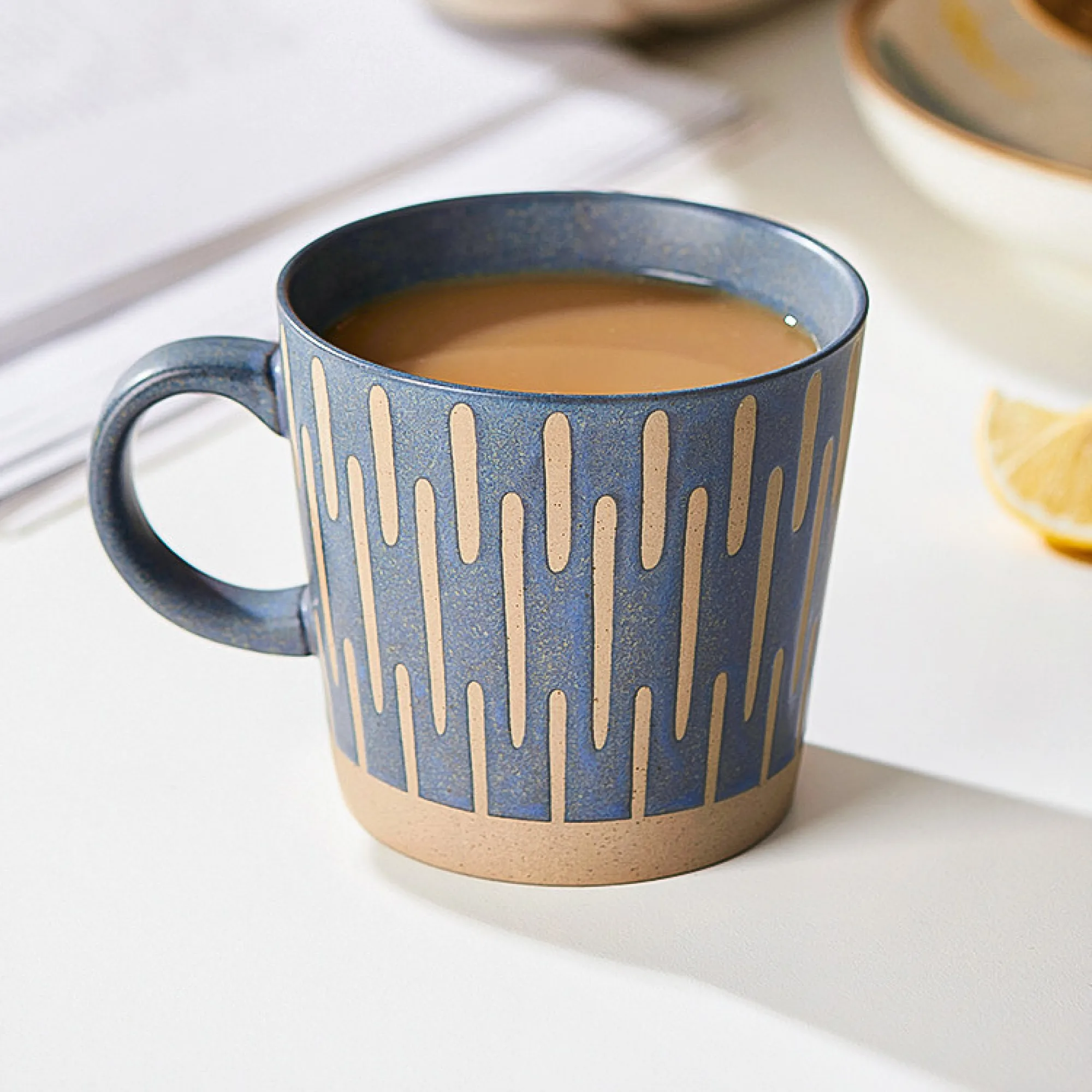 Retro Coarse Pottery Ceramic Mug with Patterns thumbnail 4