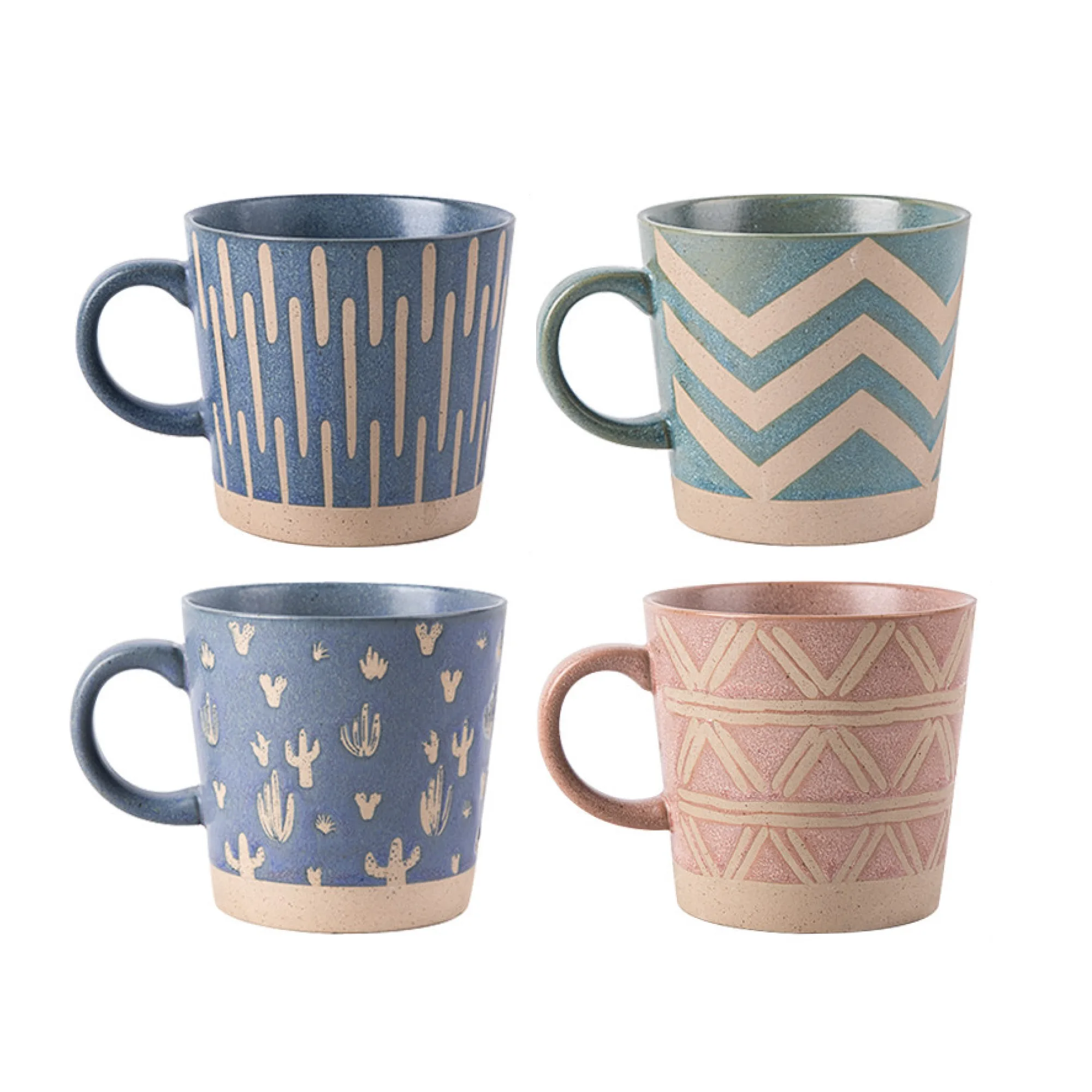Retro Coarse Pottery Ceramic Mug with Patterns thumbnail 7