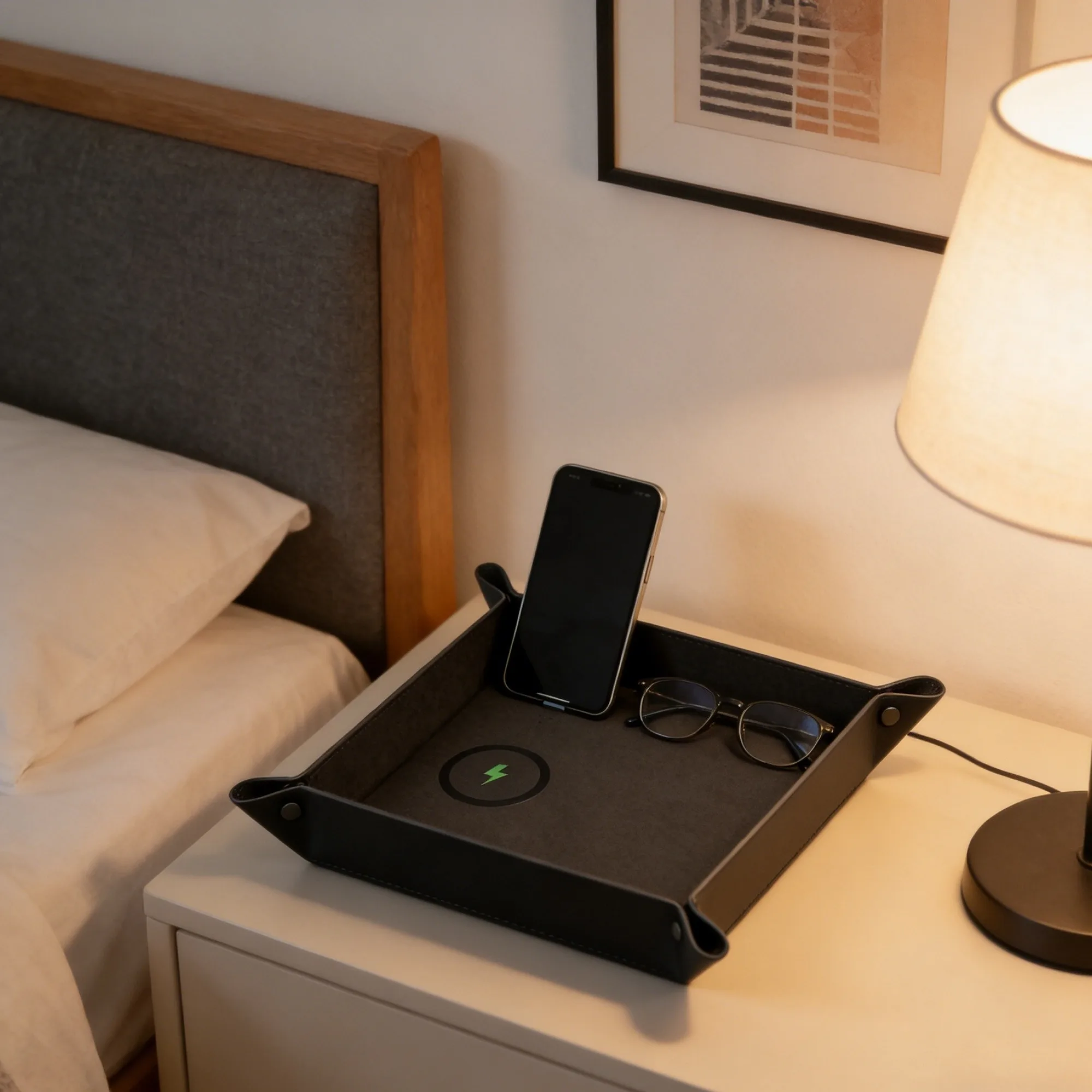 15W Wireless Charging Tray with Storage Box thumbnail 3