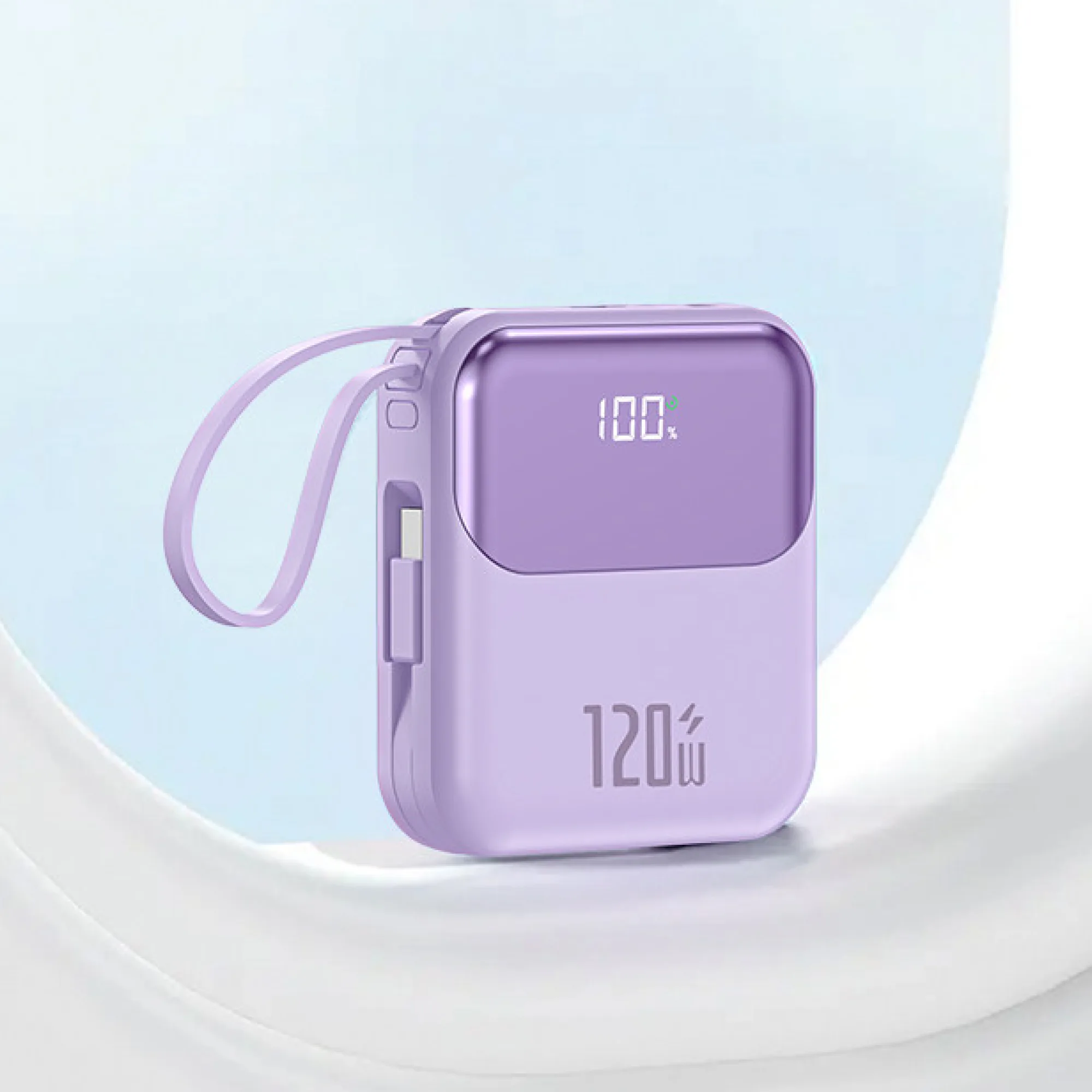 Portable Power Bank with Built-in Cables, 20000mAh/50000mAh, 120W Fast Charging thumbnail 10