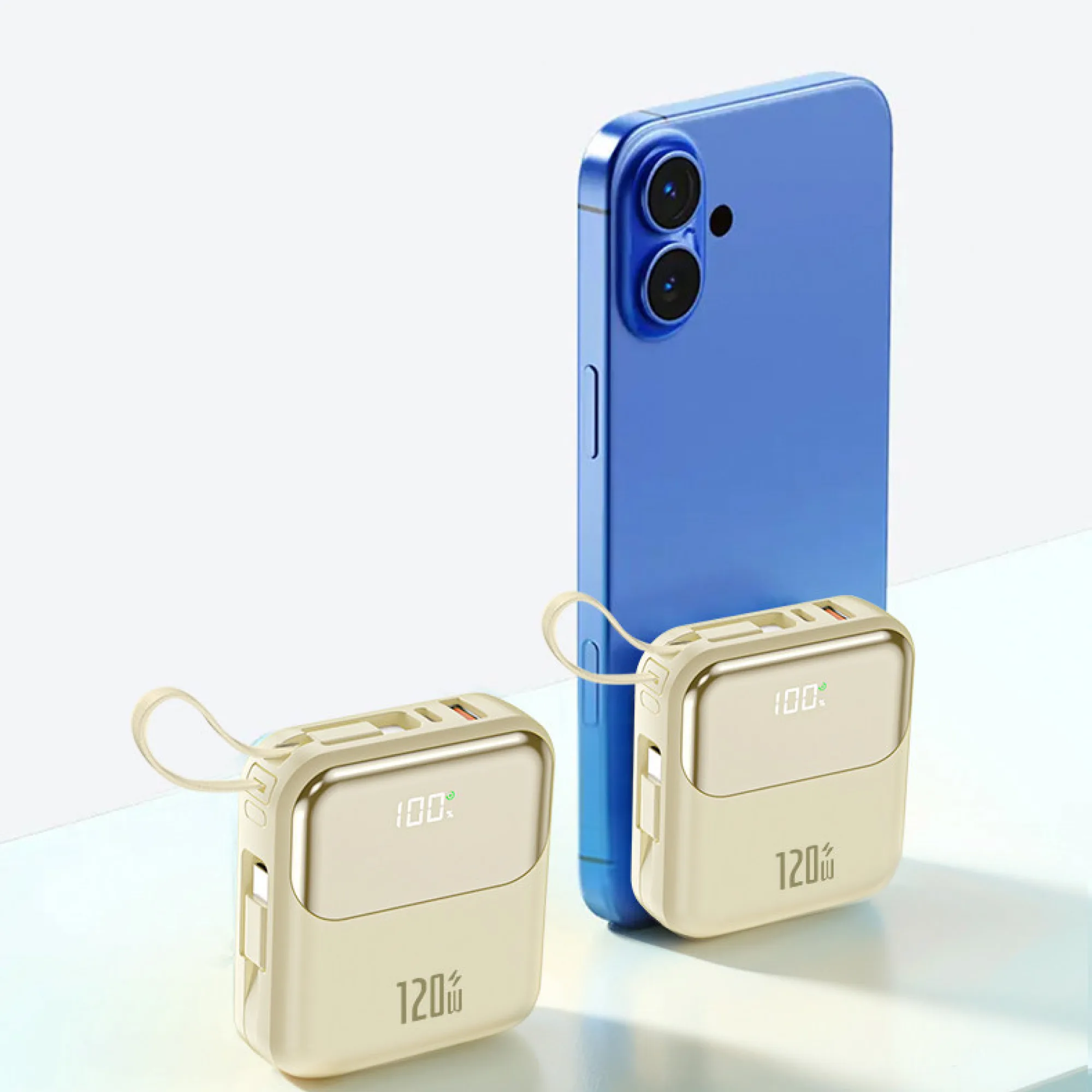 Portable Power Bank with Built-in Cables, 20000mAh/50000mAh, 120W Fast Charging thumbnail 11