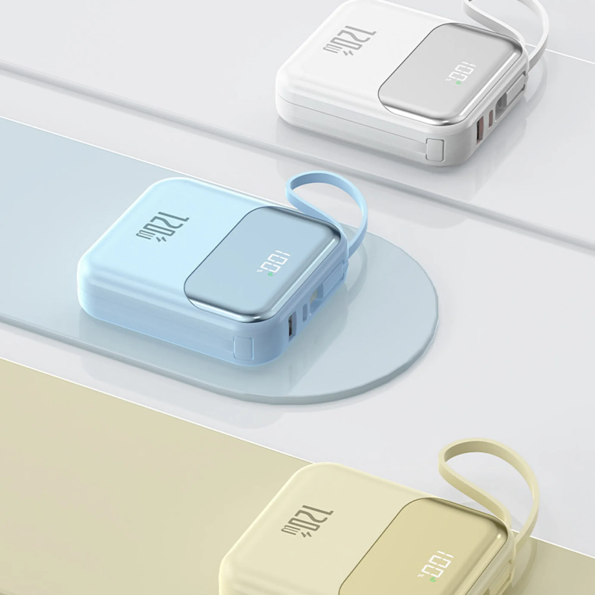 Portable Power Bank with Built-in Cables, 20000mAh/50000mAh, 120W Fast Charging thumbnail 8