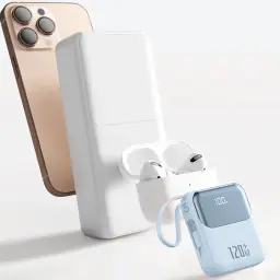 Portable Power Bank with Built-in Cables, 20000mAh/50000mAh, 120W Fast Charging thumbnail 1