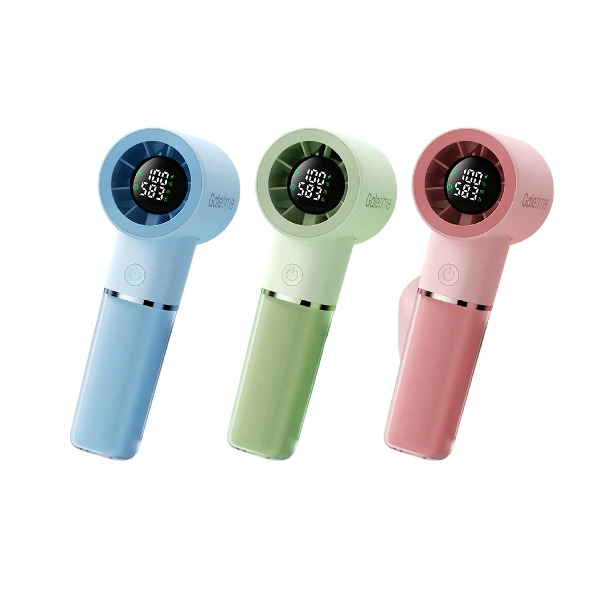 Handheld and Desktop Dual-Use Portable Fan with Digital Display