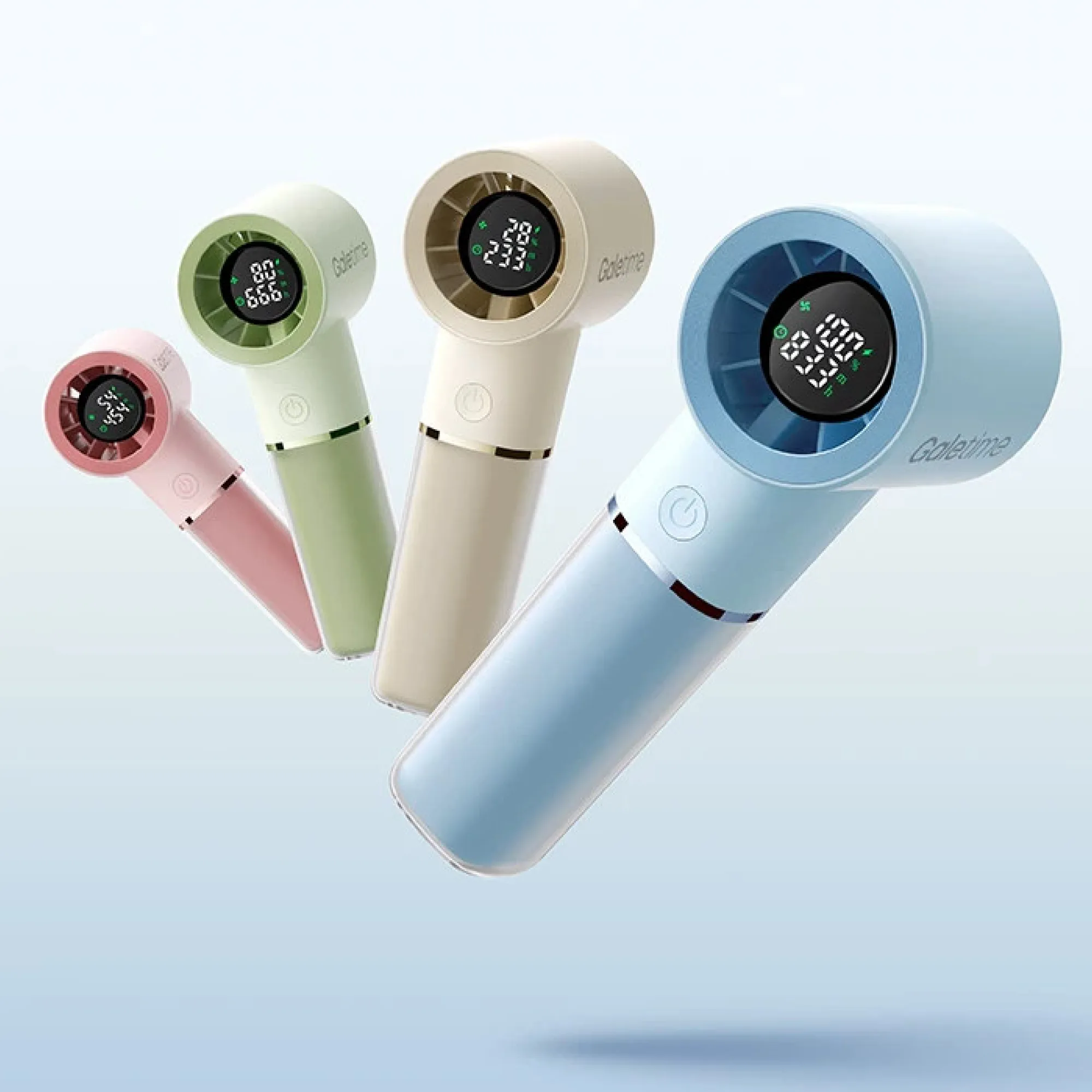 Handheld and Desktop Dual-Use Portable Fan with Digital Display