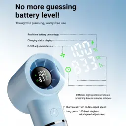 Handheld and Desktop Dual-Use Portable Fan with Digital Display thumbnail 4
