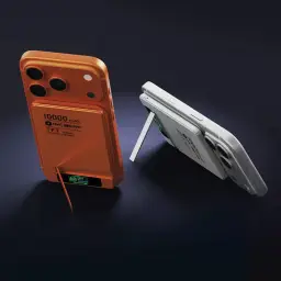 Magnetic Wireless Power Bank 10000mAh with Built-in Cable and Foldable Stand thumbnail 3
